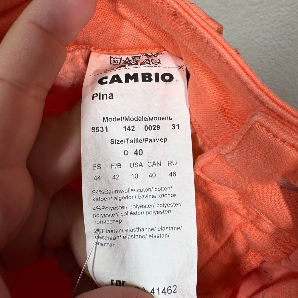 Cambio Denim Womens 40/10 US Pina Jeans Orange Cotton Blend Mid Rise Pockets - Picture 7 of 8
